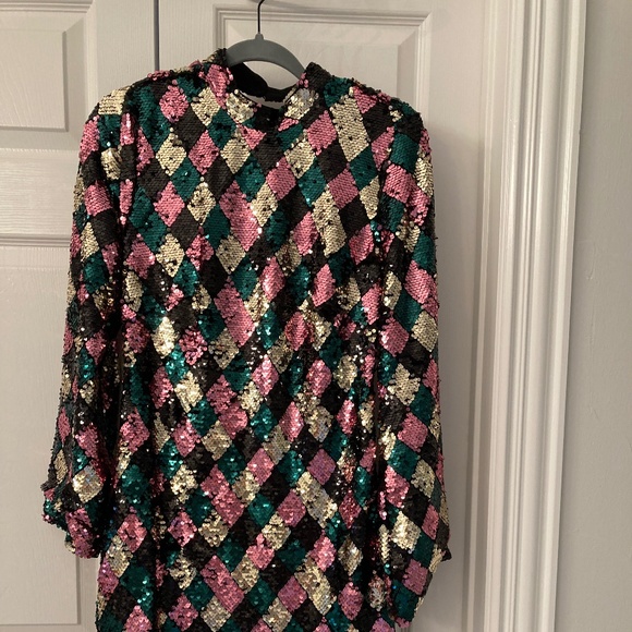 2023 Sequin Anthropologie mauve holiday party dress! - Picture 1 of 10